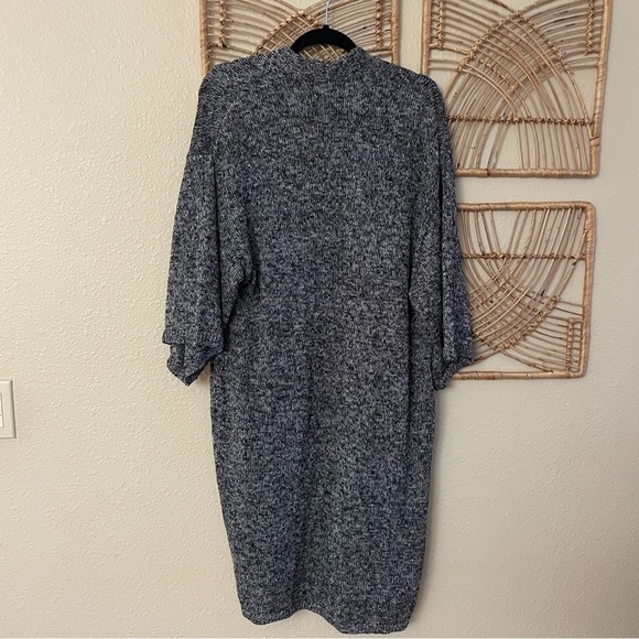 Max Studio Kimono Long Open Cardigan Black Tweed Women's Sz XS NWT B44 - Picture 2 of 7